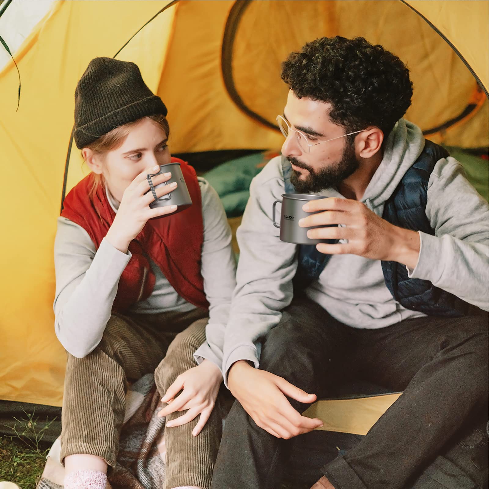 Lixada Bouilloire de Cuisine Portable en Acier Inoxydable de 1 L avec poignée Pliable Multifonction pour Camping, randonnée, Pique-Nique, randonnée