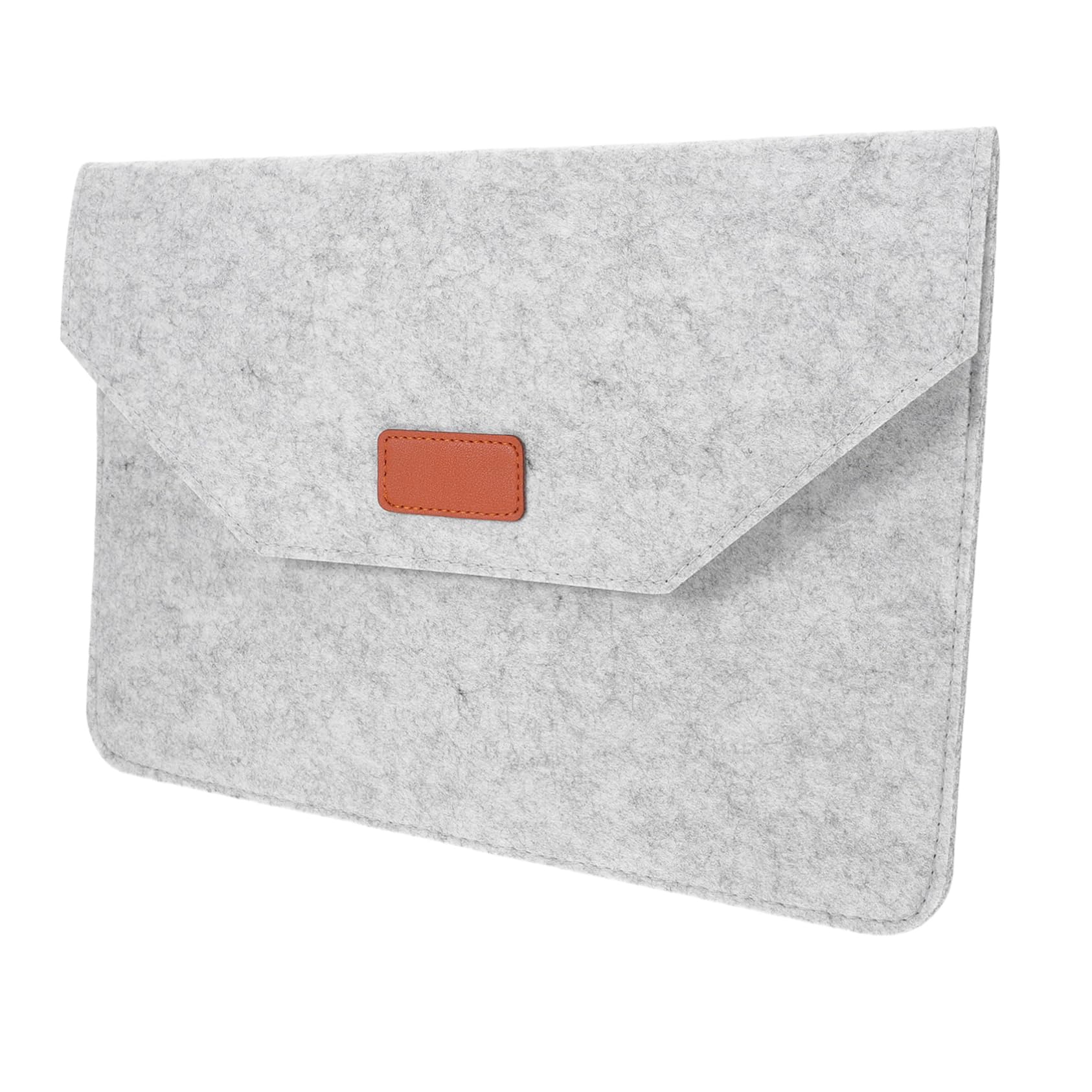 Mikikit 1PC Portable Storage Bag Light Grey Pouch Felt Material Shock Resistant Wear Resistant for Tablets and Notebooks Organized Protection for Travel