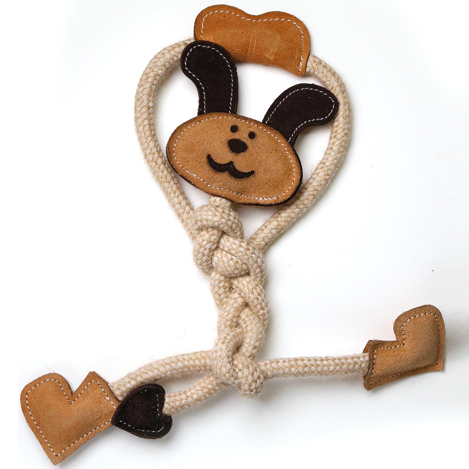 ????? Doggyman Cowhide Leather Pull Toy Rabbit