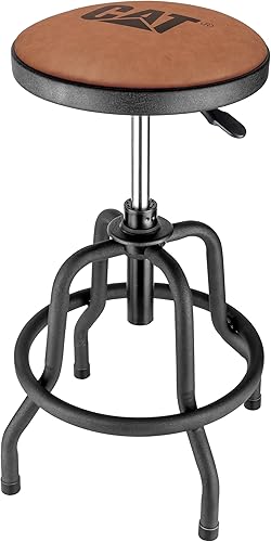 Cat Taburete rústico de diseñador para tienda, cojín de asiento de piel sintética, altura ajustable, color marrón y negro 980841ECE disponible en Yaxa Colombia