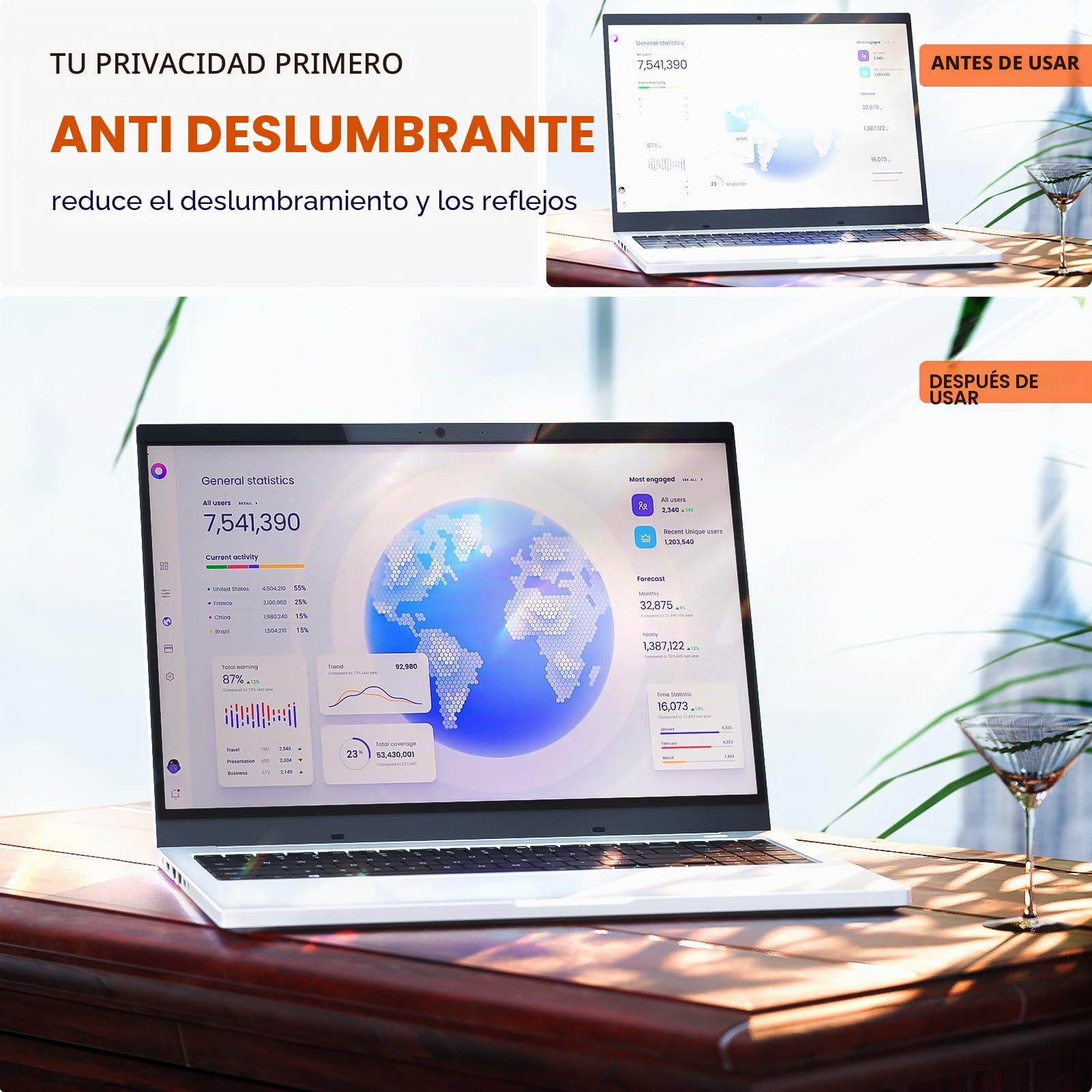Filtro magnético de privacidad de 14 pulgadas 16:10, Filtros de pantalla para ordenador portátil con HP/Dell/Acer/Lenovo/Thinkpad/Samsung/ASUS/Sony, Installazione Immediata, Película protectora