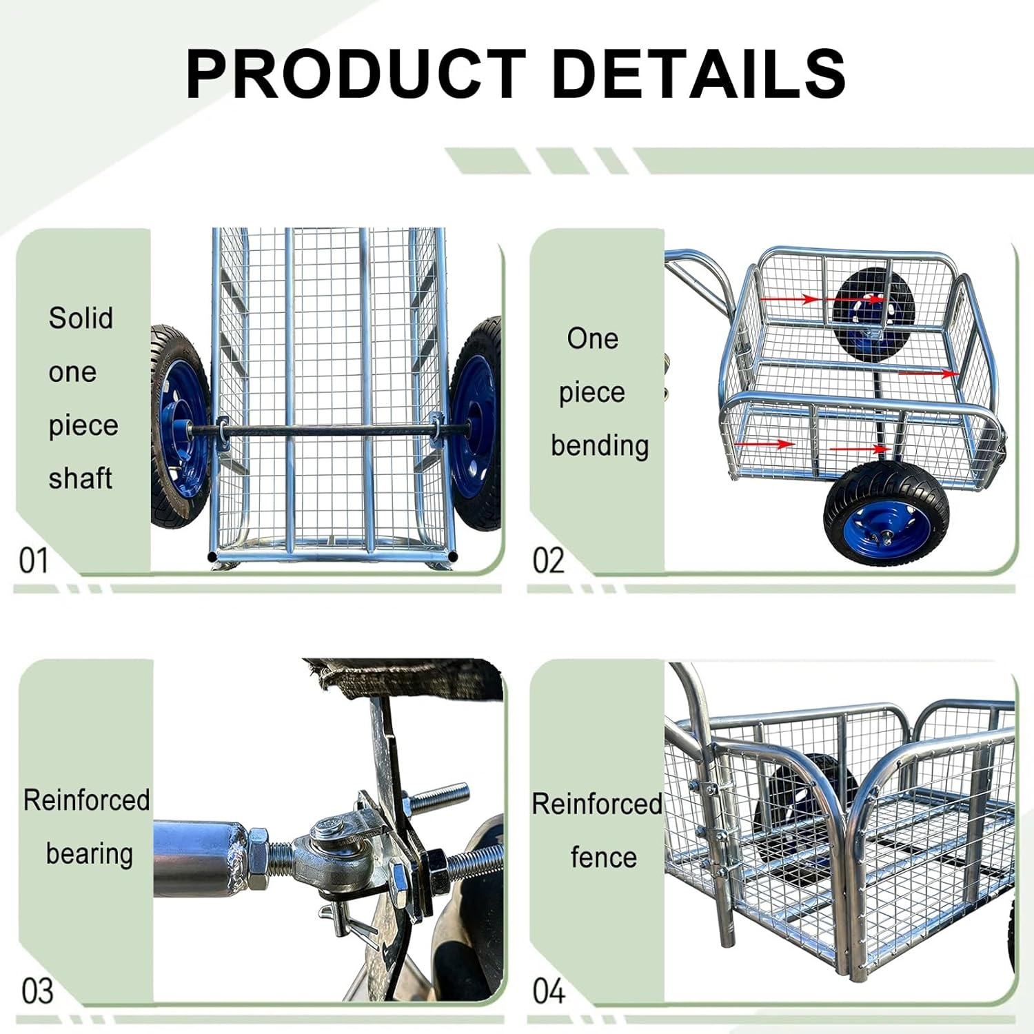 Foldable Bike Cargo Trailer, Large Loading Bike Trailer Storage Cart with Universal Hitch, Bicycle Wagon Trailer with 16" Wheels for Shopping Camping