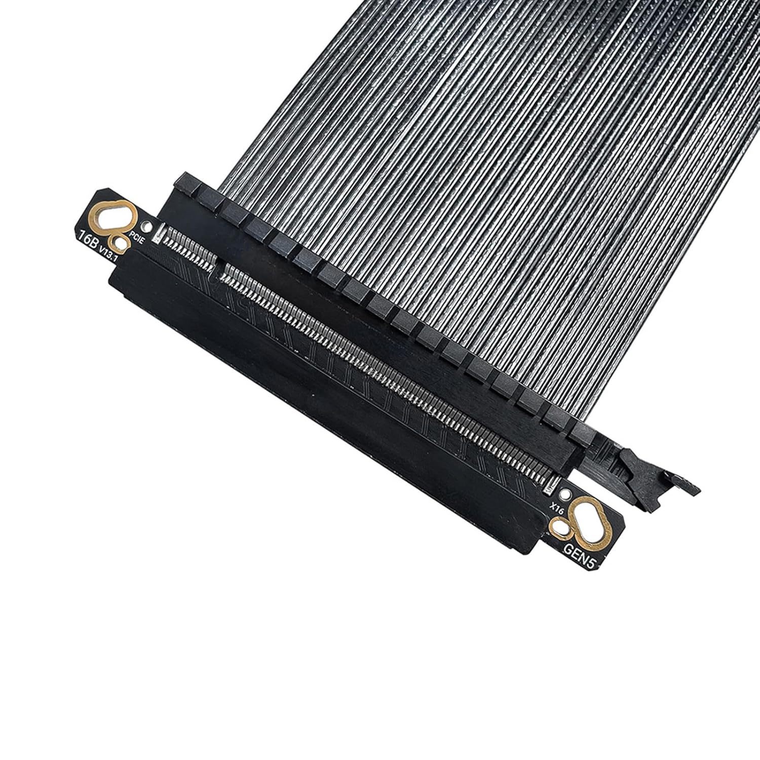 Thin 0.9mm PCIe 5.0 X16 Reverse Risers Cable Two Grounding Structure for GPU HDDs Expansion Cards Backs to Backs GPU Mounting Risers