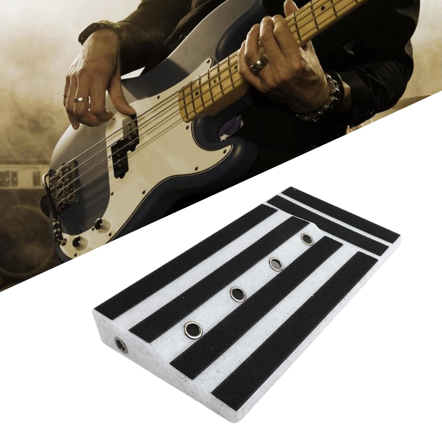 Asixxsix Multi Effects Guitar Pedal Board, Large Size Design Effect Pedalboard, Portable PE Material, Lightweight and Sturdy, for Accessories, Power Supply (Black Marble)