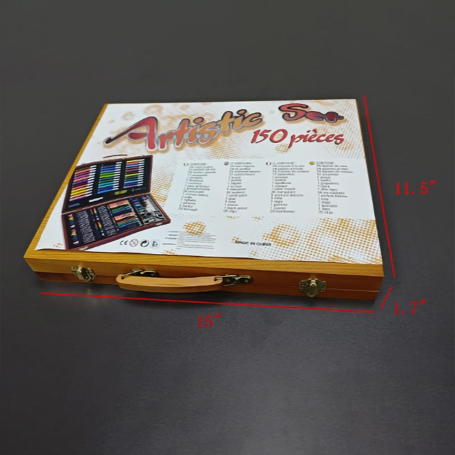 FixtureDisplays® 149 Pieces Art Supplies, Art Set for Kids Teens Girls Boys Adult Wood Box Case - Art Painting, Colored Pencils, Oil Pastels, Brushes, Starter Kit 15284-NPF
