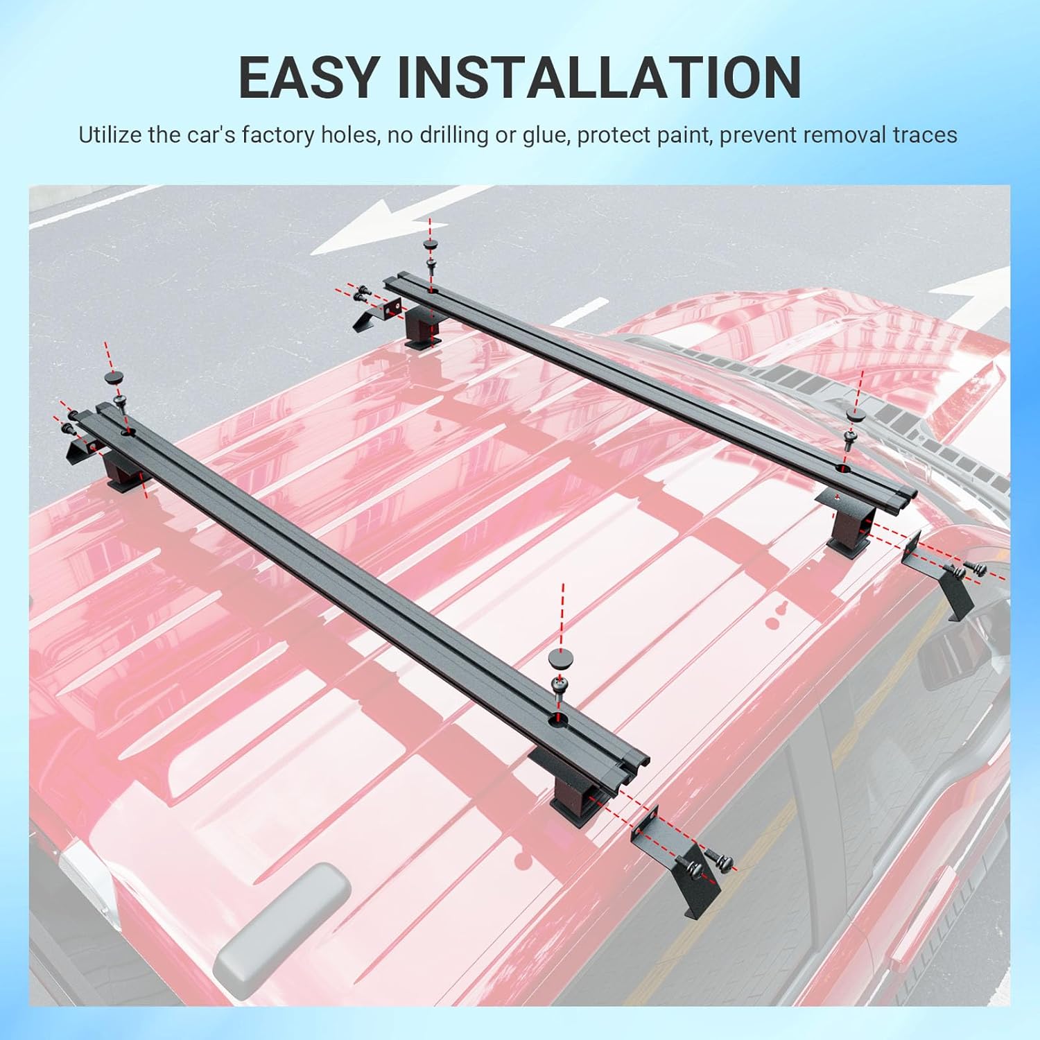 SZYANG Roof Rack Cross Bar Compatible with 2021-2026 Ford F150 Crossbar Roof Rail Aluminum Luggage Carrier Replacement for 2021-2026 Ford F-150 Accessories