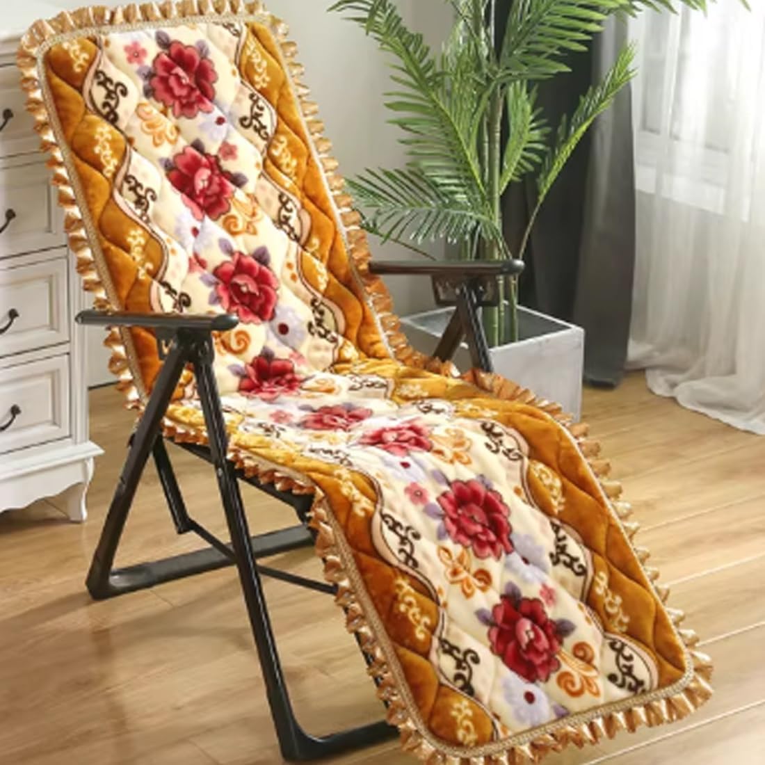 Patio Lounge Chair Cushion Indoor Outdoor Chaise Lounge Chair Bench Cushion Rocking Mat(Purple,50x155cm)