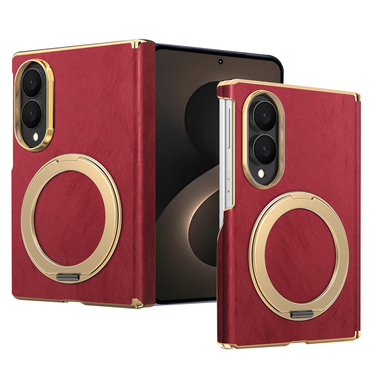 Custodia Pelle Per Samsung Galaxy Z Fold 8, Anello Cerniera