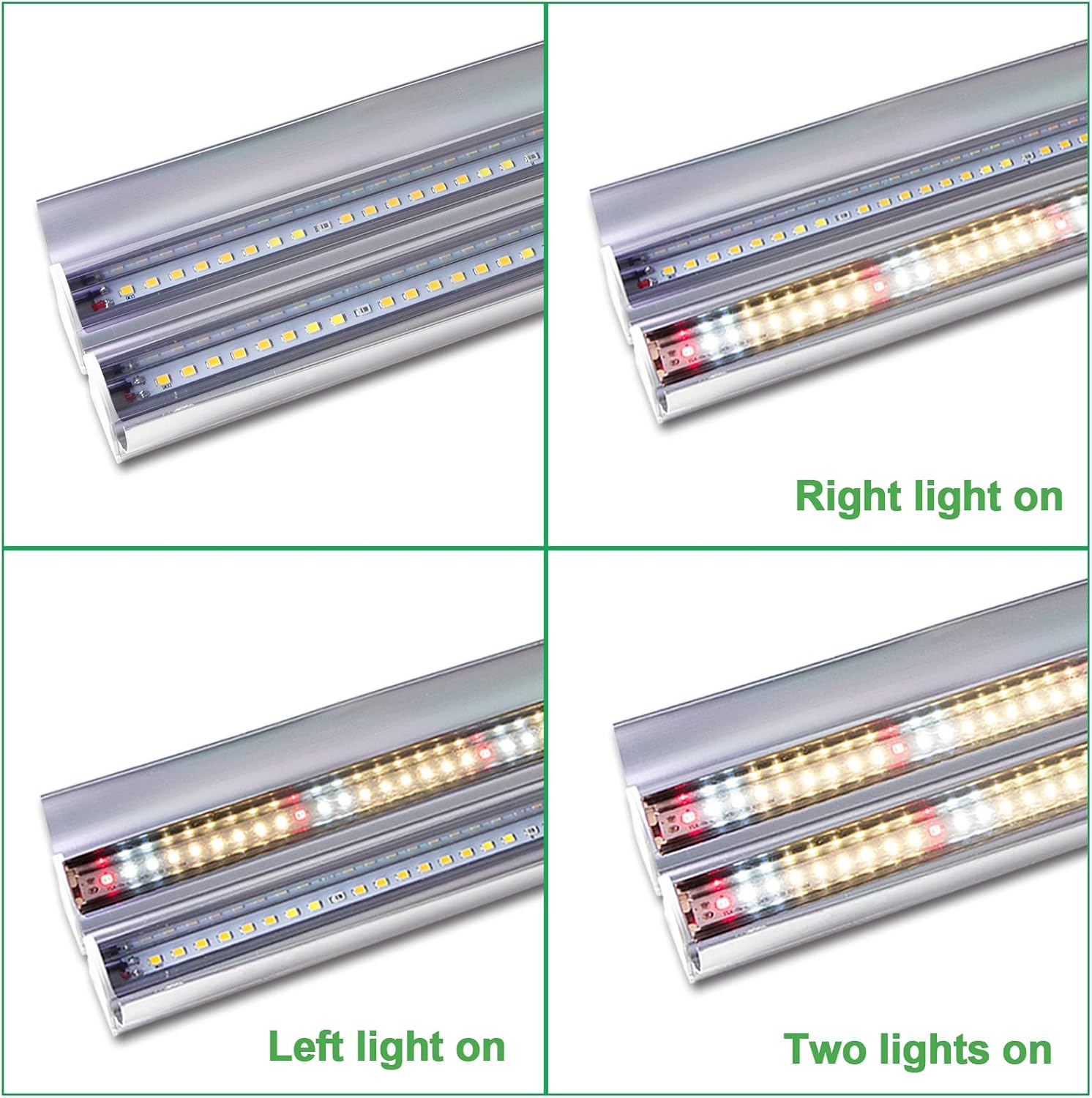 Mrhua T5 LED Grow Light 2FT, LEDs High Output Plant Grow Light Strip,Sunlike Full Spectrum Growing Light Fixture with Reflector Daisy Chain Plant Lamp for Indoor Plants, Seedling,Blooming (2pack)