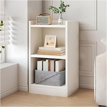 Book Shelf, 4-Cube Bookshelf, Narrow Bookcase, Floor Standing Storage Cabinet, Open Display Shelves, For Living Room, Bedroom, Home OfficeWhite,26 * 24 * 67cm