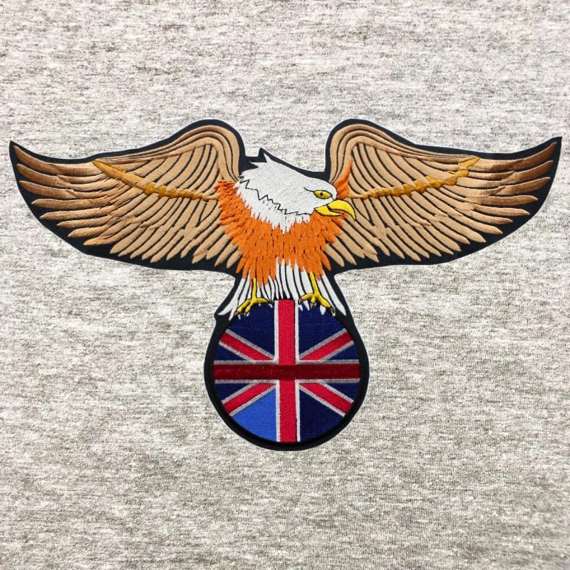 Patch brodé Aigle Royaume-Uni écusson en fils de soie pour blouson biker