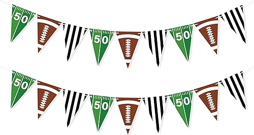 2 piezas de guirnalda de fútbol para decoración de fiesta, banderines de papel con temática deportiva americana, suministros para fiestas de