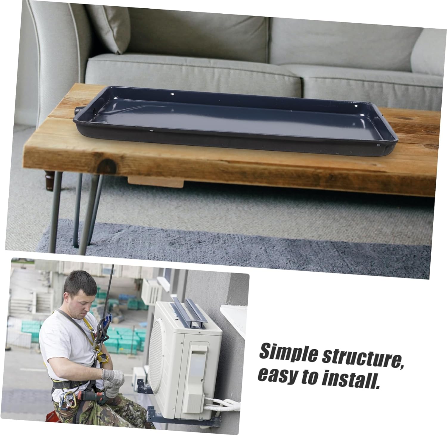 Condensate Drain Pan Air Conditioner Water Tray for Indoor Outdoor Use Efficient Condensate Collection with Leakproof Design Fits Split Ac Systems