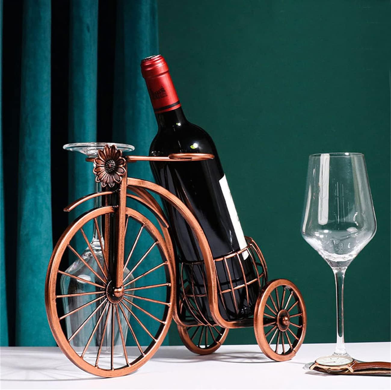 CdyBox Vintage Bicycle Wine Rack Wine Glasses Ornament Home Wine Cooler Table Decoration Wine Glass Rack