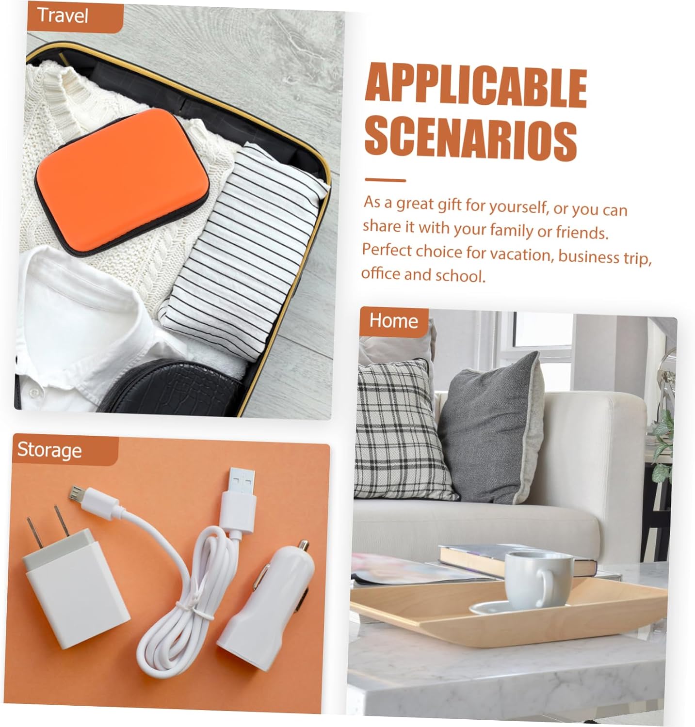 3pcs Eva Hard Drive Storage Case Portable Carrying Bag for Charger Data Cables and Stylish Organizer for Students and Office Workers