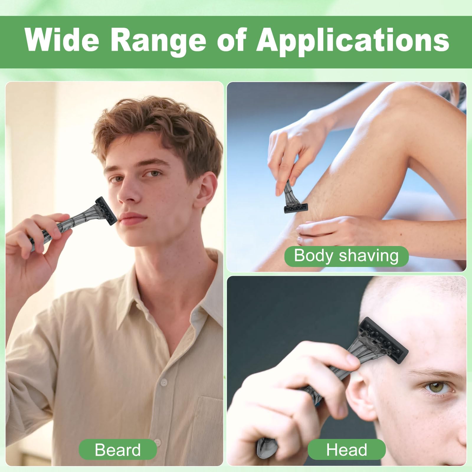 Rasoi usa e getta, grigi, confezionati singolarmente, con crema da barba per hotel, rifugi, senzatetto, case di cura, enti di beneficenza, chiese (confezione da 30)