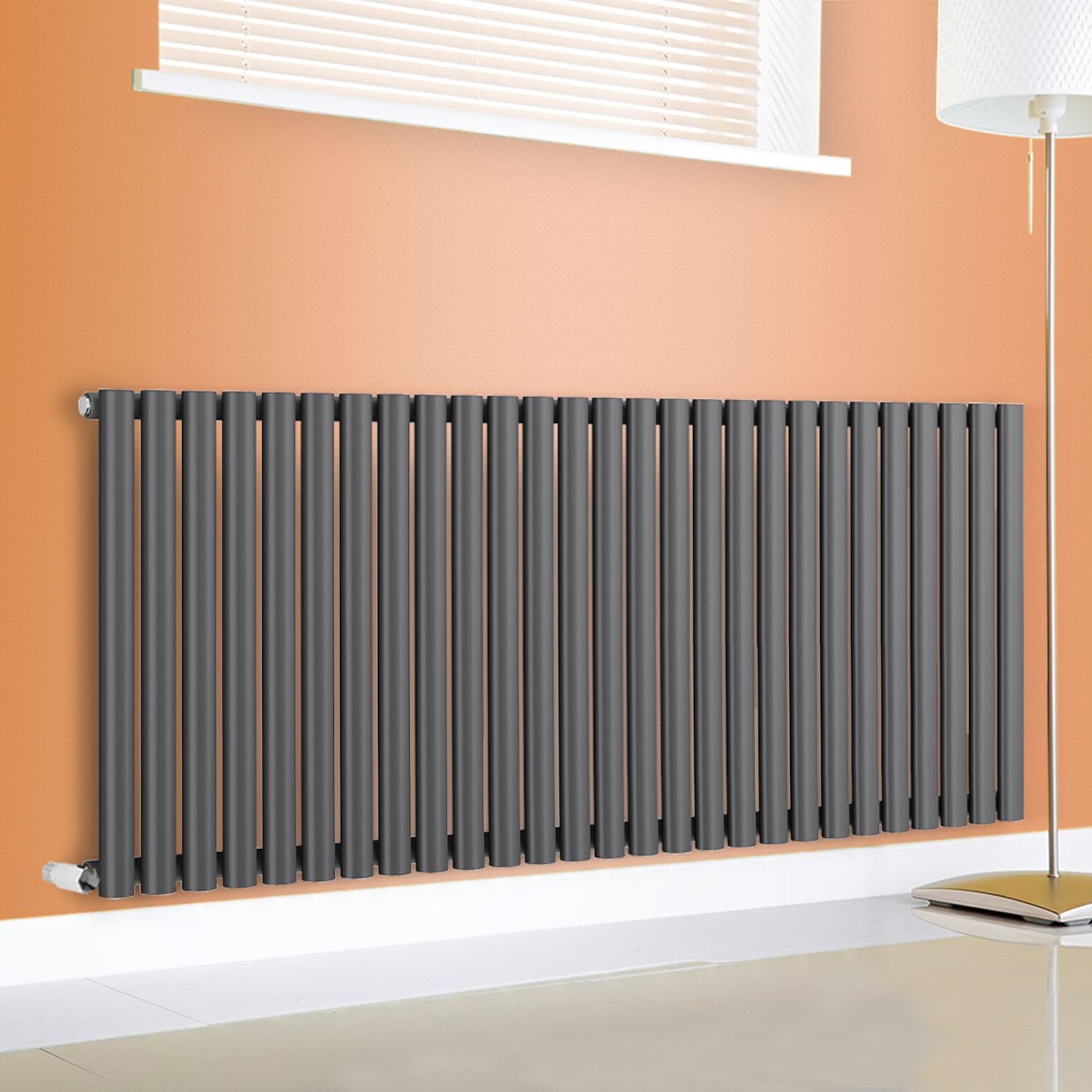 Horizontal Vertical Designer Radiator Oval Column White Anthracite Tall Upright Rads (Single - 400 x 1620mm, Anthracite)