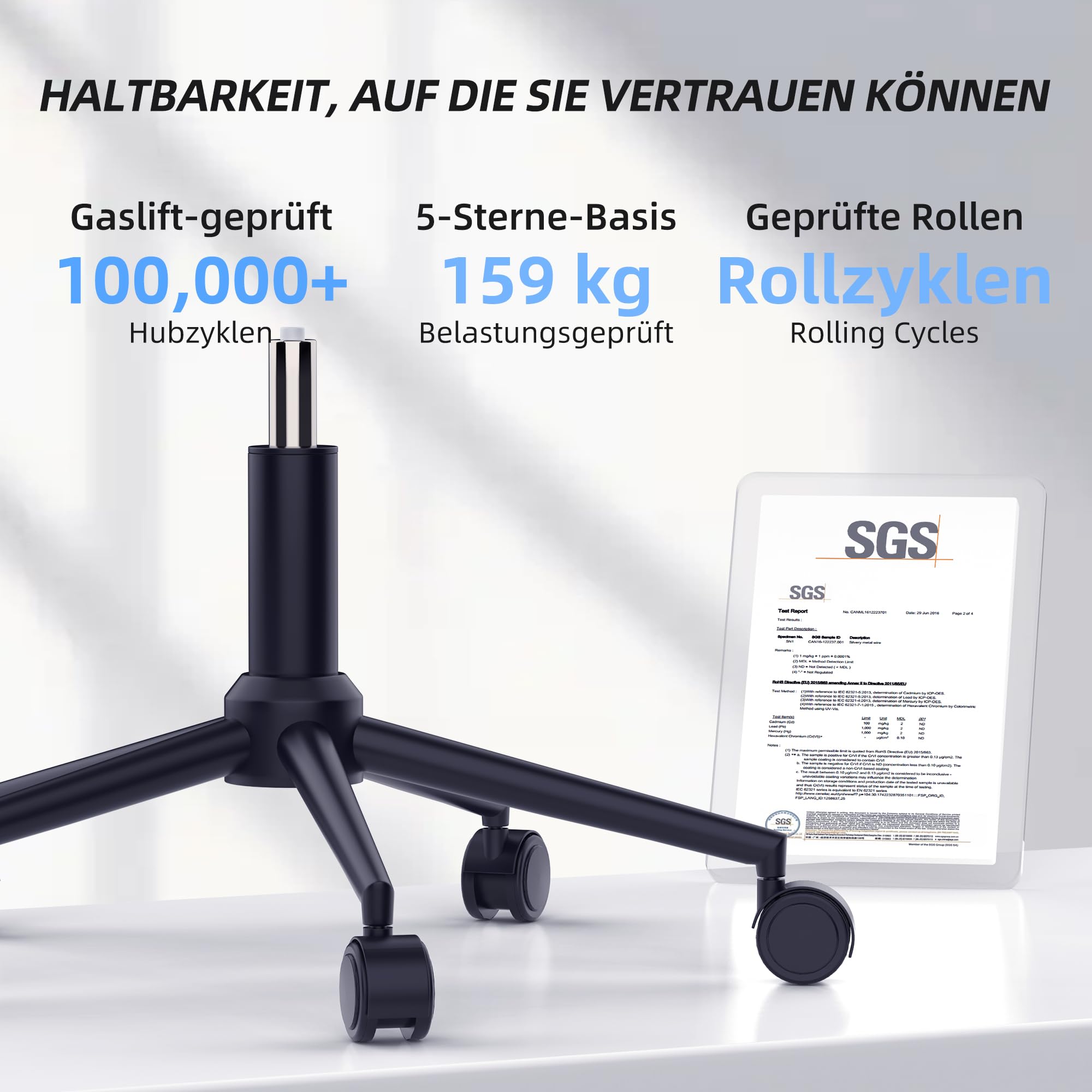 CYKOV Ergonomischer Bürostuhl mit Fußstütze, Büro Stuhl & Gaming Stuhl 150 kg+, 90-160° Verstellbare Rückenlehne, Verstellbare Lendenwirbelstütze und Kopfstütze, PC Stuhl & Drehstuhl für Home Office