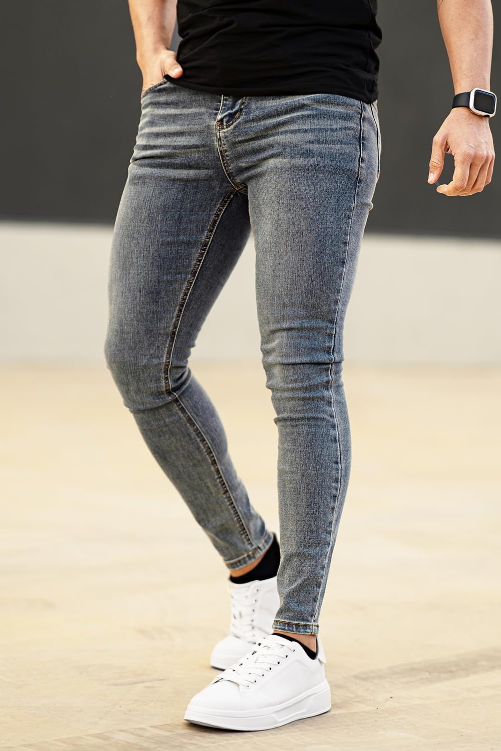 GINGTTO Men's Ripped Jeans Slim Fit Skinny Stretch Jeans Pants - Image 4