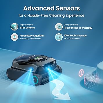 AIPER Scuba X1 Robotic Pool Cleaner with HydroComm Pro Smart Pool Monitor, Underwater Comm and 5 in 1 Water Test, 6600 GPH High-Power Suction, Horizontal Waterline Scrubbing, Ideal for Inground Pools