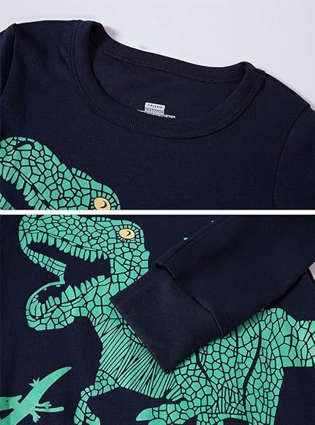 TEDD Boys Pyjamas Dinosaur Nightwear Cotton Toddler Clothes Kids Sleepwear Long Sleeve Christmas Pjs Sets 2 Piece Outfit Xmas Gift 1-12 Years - 4