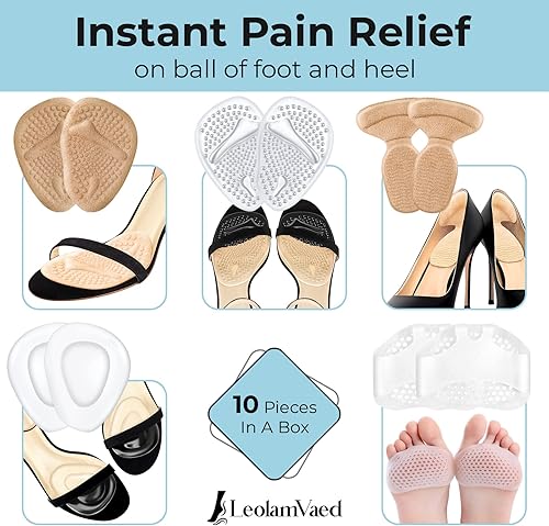 Miniatura 2 de Almohadillas metatarsianas reutilizables para mujer, cojines de bola de pie para mujer, alivio del dolor durante todo el día, almohadillas de talón
