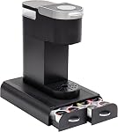 Mind Reader Single Serve Pod Organizer, 2 Drawers, 24 Pod Capacity, Keurig Mini Compatible, 24.1L x 31.1W x 6.4H cm, Black