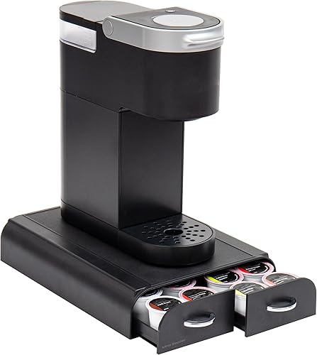 Mind Reader Organizador de cápsulas de una sola porción, 2 cajones, capacidad de 24 cápsulas, compatible con Keurig Mini, color negro de EMS Mind Reader LLC