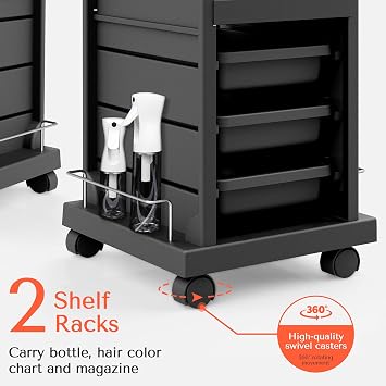 TASALON 6-Tray Multipurpose Rolling Salon Storage Cart