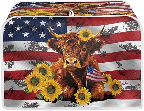 Miniatura 8 de NETILGEN Tostadora de 2 rebanadas, cubierta contra el polvo, tostadora de pan, horno, cubierta a prueba de polvo, protector de huellas dactilares,