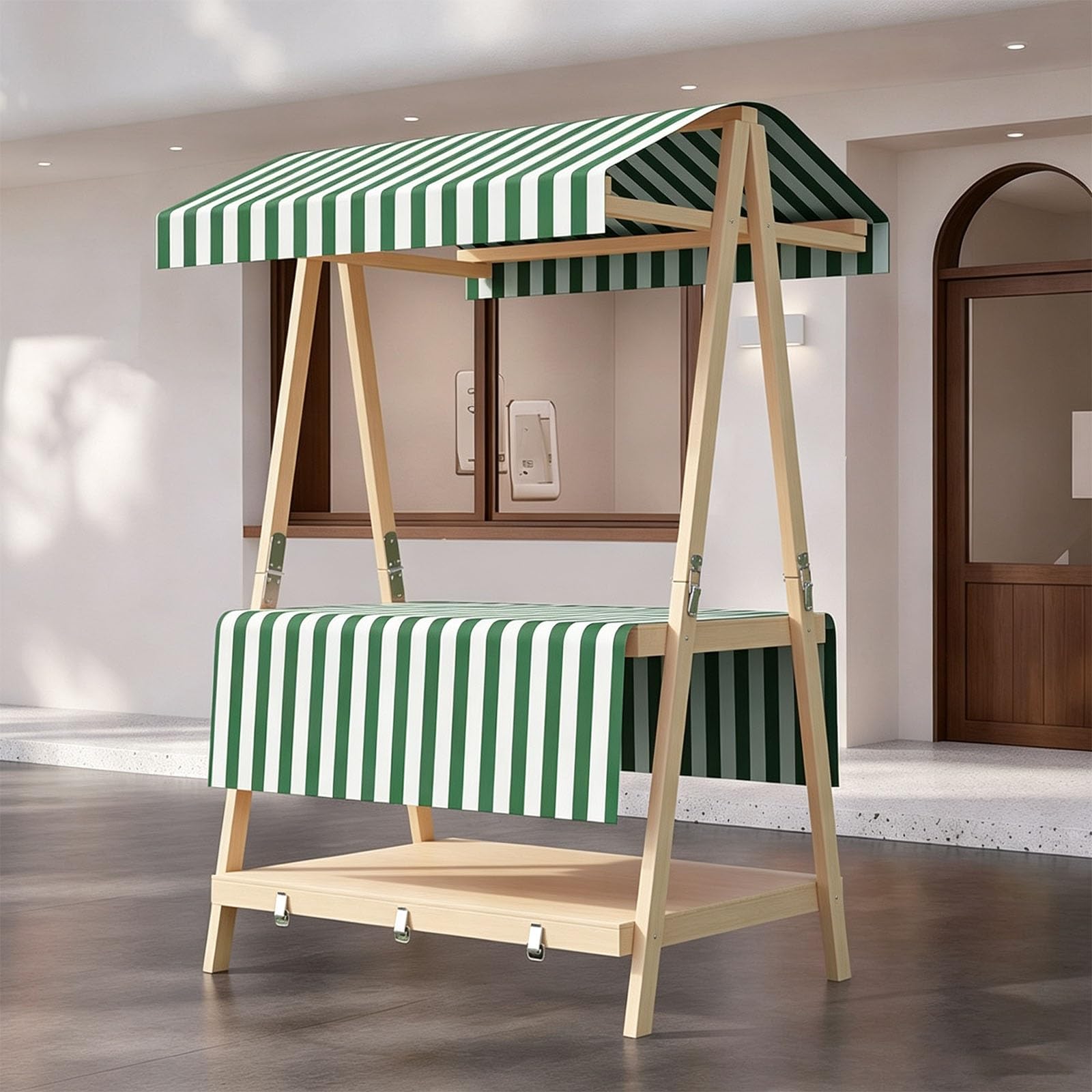 Chiosco per Mercato Da Trasportare A Mano Per Mercati Agricoli | Con Tettoia, Facile Da Montare Per Esposizioni Nei Mercati Agricoli, Fiere Dell’Artigianato E Feste(Green,140cm/55in)
