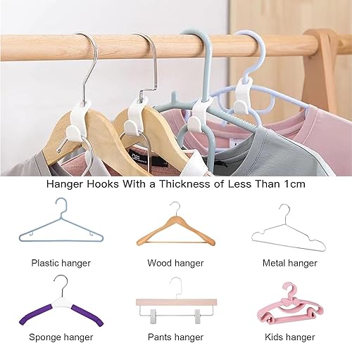 Miniatura 4 de 50 ganchos de conector para colgar, perchas que ahorran espacio, organizador colgante de armario para dormitorio universitario, artículos esenciales