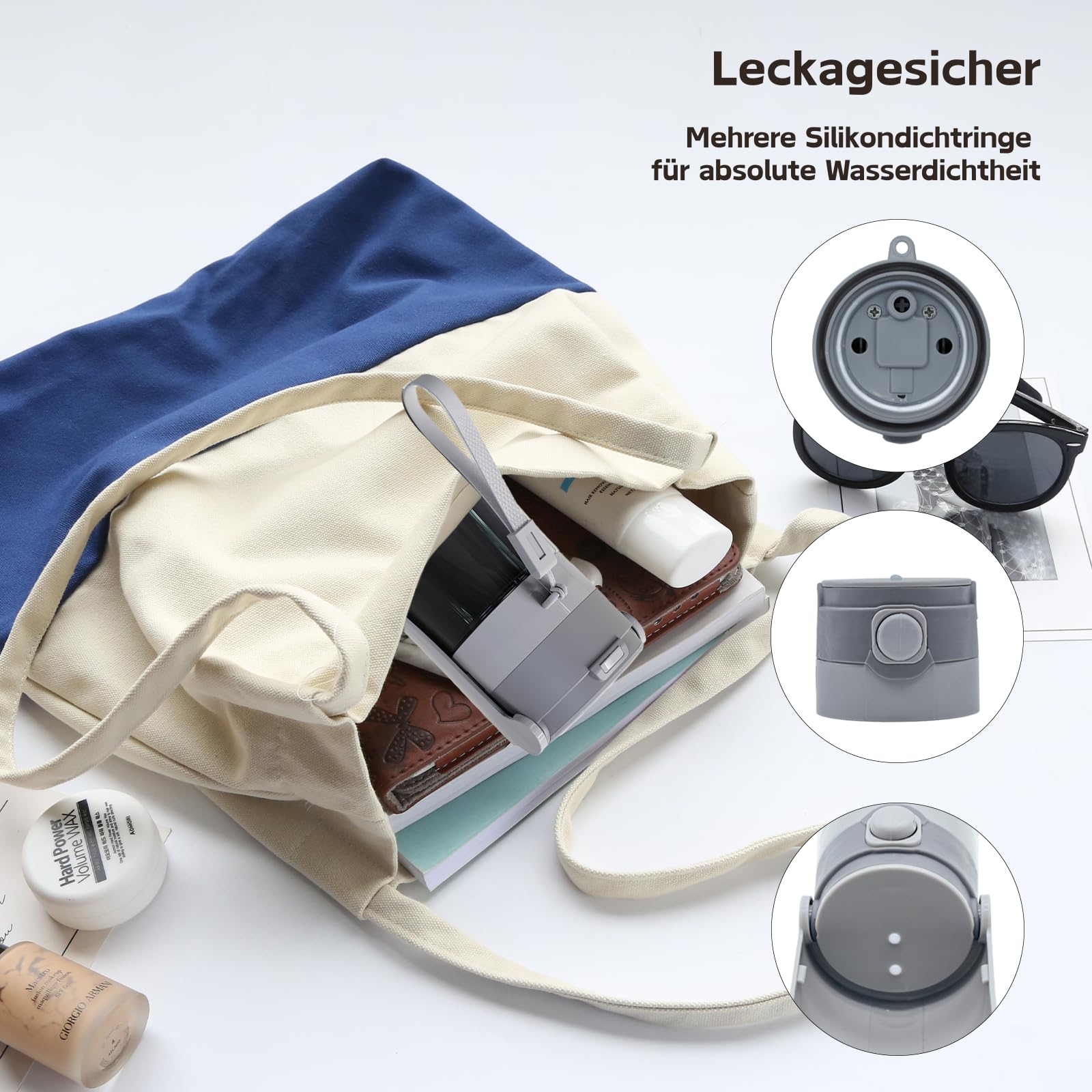 Faltbare Trinkflasche Hund für Unterwegs [Grau, 430ml] Tragbare Haustier Wasserflasche Wasserspender Wassernapf Freien Wandern Reisen Hundezubehör
