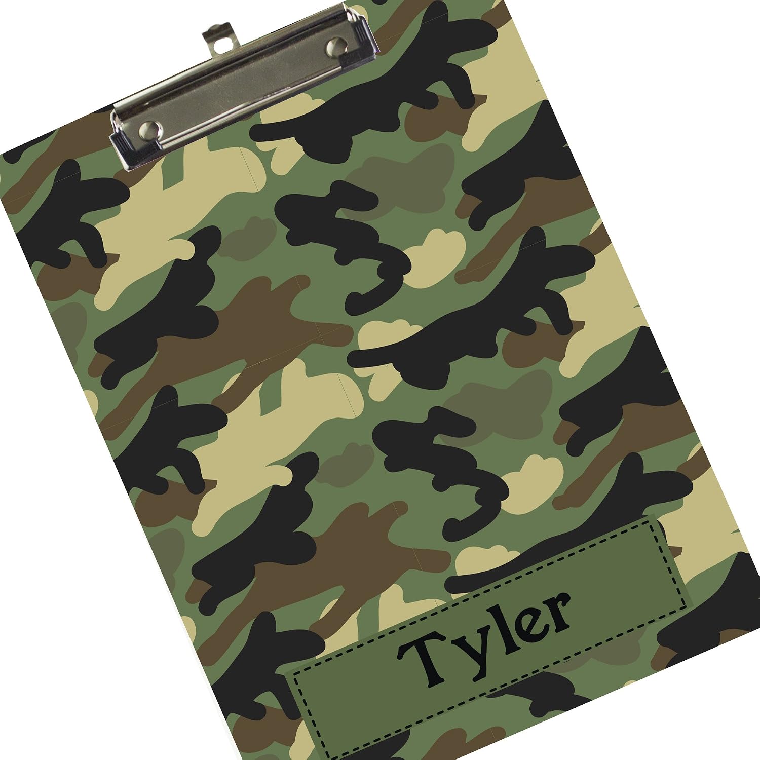 My Bambino Custom Green Camoflauge Clipboard (Navy Blue w Lime) | Personalized Kids Gift
