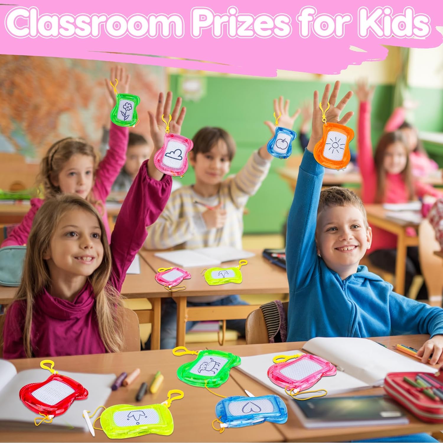 24PCS Mini Magnetic Drawing Board Party Favors Bulk for Kids 4-8 8-12 Goodie Treat Bag Easter Basket Stuffers Classroom Treasure Chest Carnival Prizes Box Toys Pinata Fillers Birthday Return Gifts