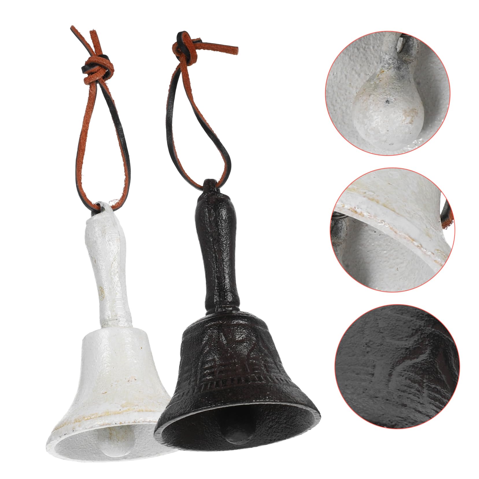 Campanella a Mano in Ferro Vintage 2 Pezzi per Uso | Forma Classica, Ornamento Artistico, Segnalazione a Colleghi, Addestramento e Caregiver