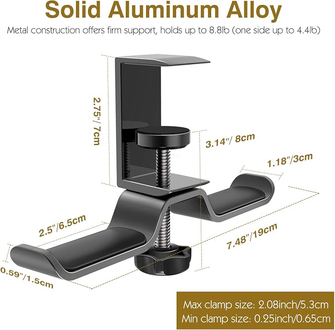 Soporte para Auriculares MoKo de Aluminio Negro miniatura 3