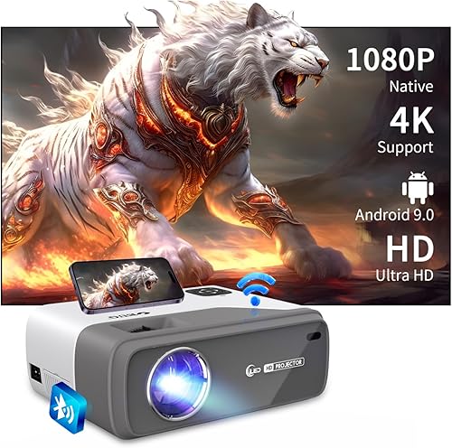 Mini proyector inteligente 1080P 5G WiFi inalámbrico Bluetooth compatible con proyectores de películas 4K cine en casa cine trasero compatible con