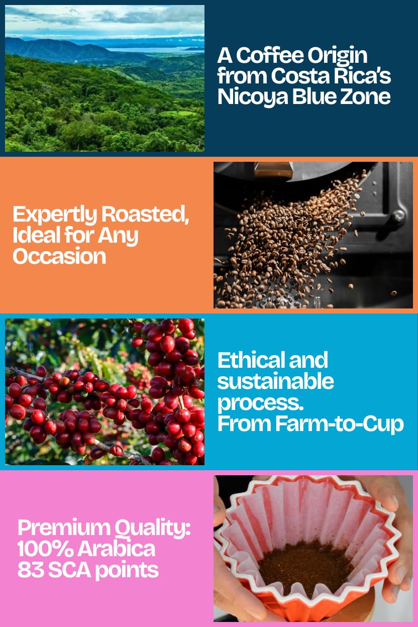 Espresso Coffee Beans – Specialty Grade Costa Rica Coffee – Single Origin Nicoya Blue Zone – Fresh Roasted Whole Bean by Champion Roaster
