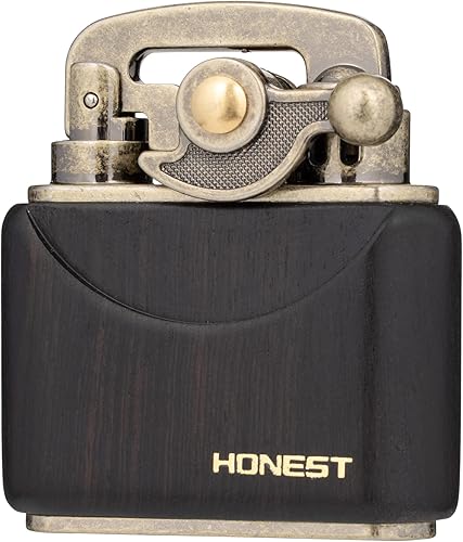 Miniatura 2 de Caja de madera de madera tipo antiguo suave llama balancín brazo elevador brazo queroseno encendedor (madera de ébano)