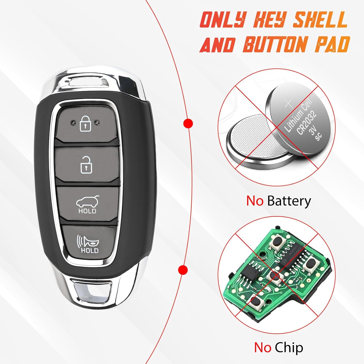 95440-K9000 Key Fob Shell Case Compatible with Veloster 2017 2019 2PCS