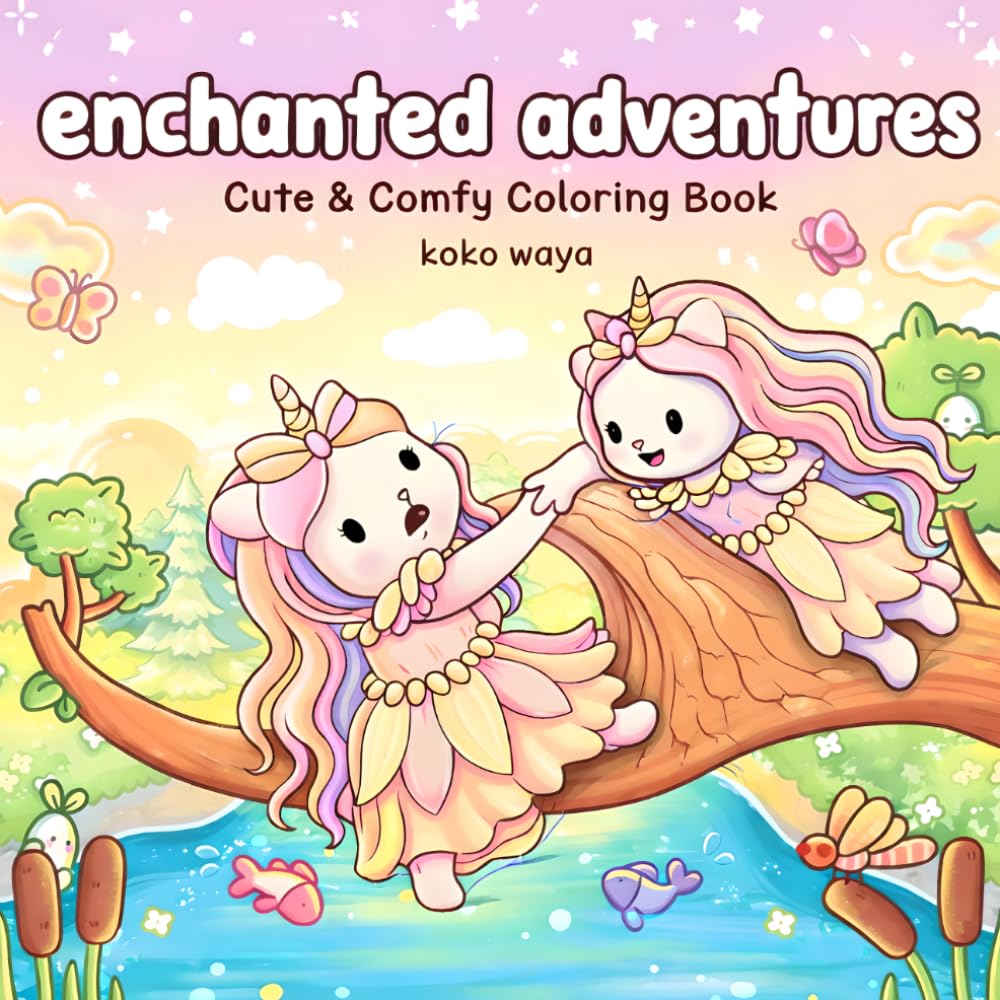 enchanted adventures coloring book: Cozy Fantasy Princess Quest Scenes for Relaxation Imagination Stress Relief Creativity Adventure
