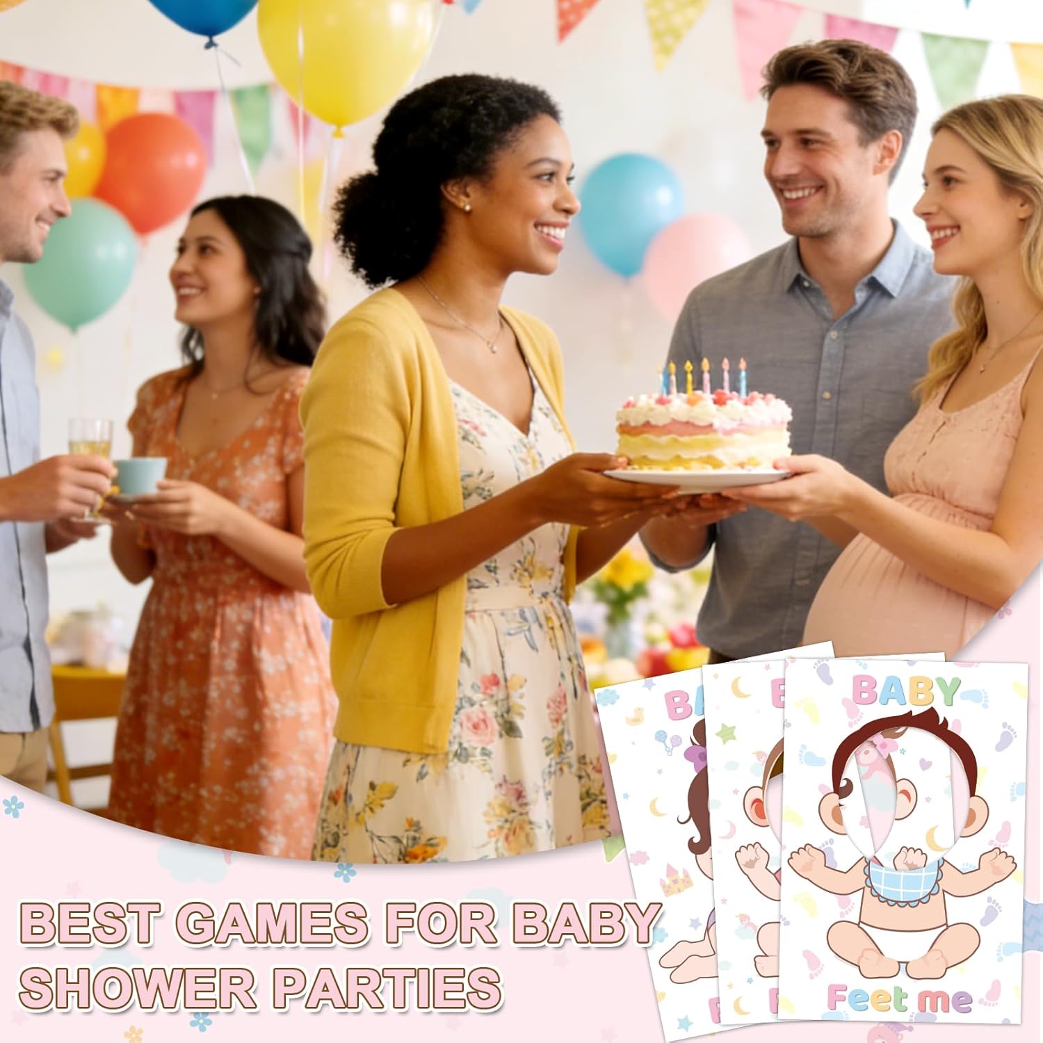 6 Pcs Baby Shower Games Feed Me Game Funny Gender Reveal Party Activities Juegos Para Bridal Party Games Props for Gender Reveal Parties Favor Supplies