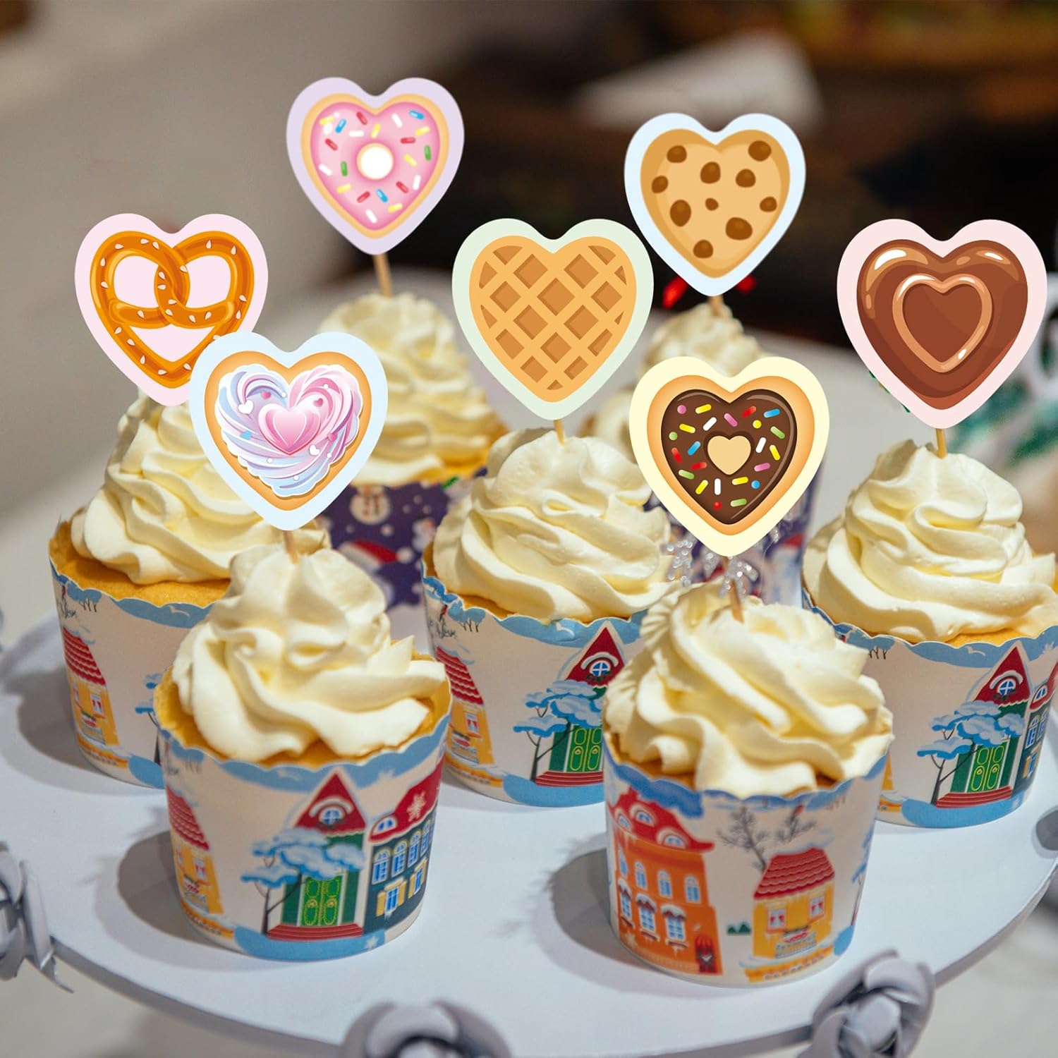 500Pcs Heart Stickers for Kids Dessert Chocolate Cookie Sticker Roll Girls Party Decorations Supplies