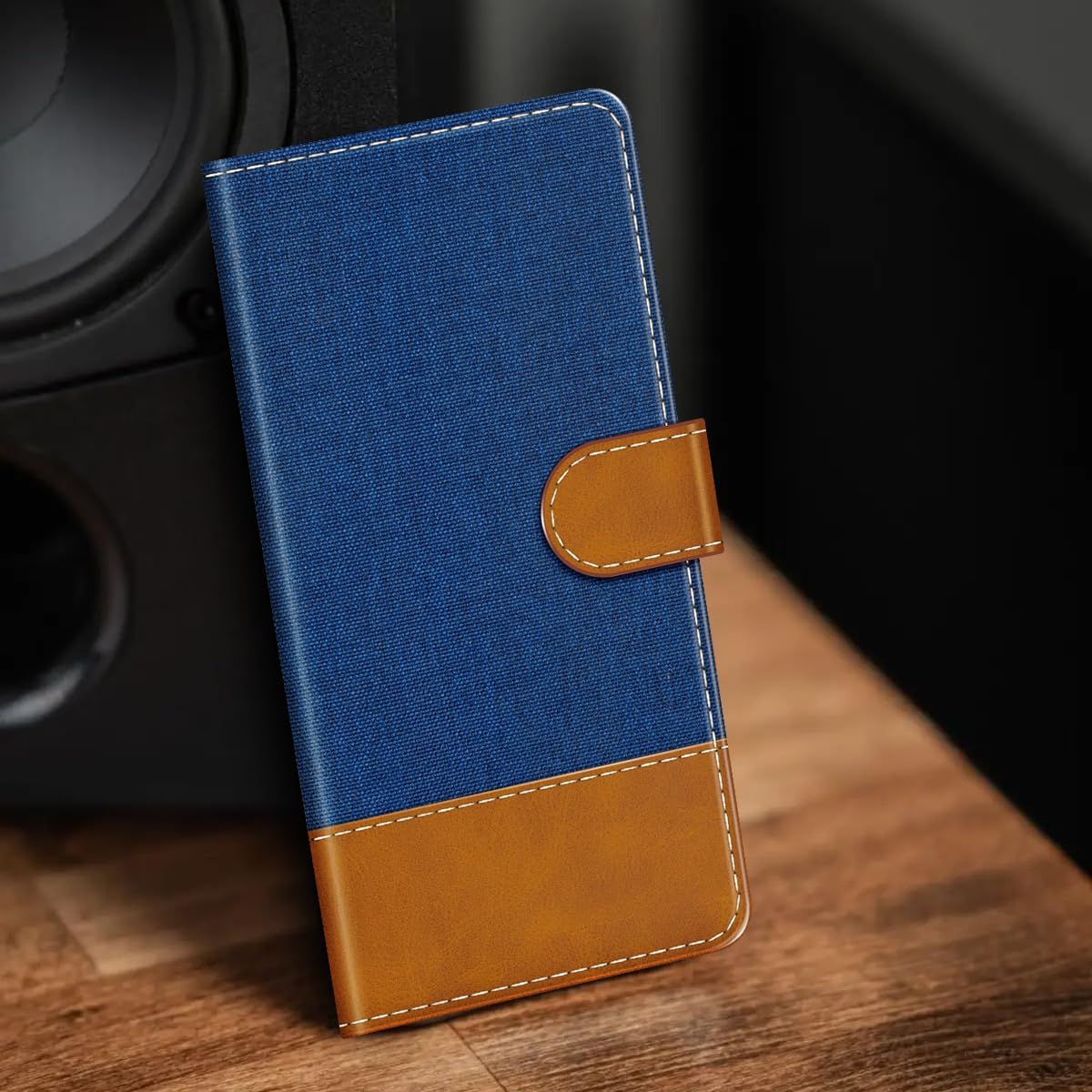 Leather Flip Wallet Case Compatible with Doogee DK10 Phone Cover with Card Holders, RFID Blocking, Magnetic Closure & Kickstand (Blue)