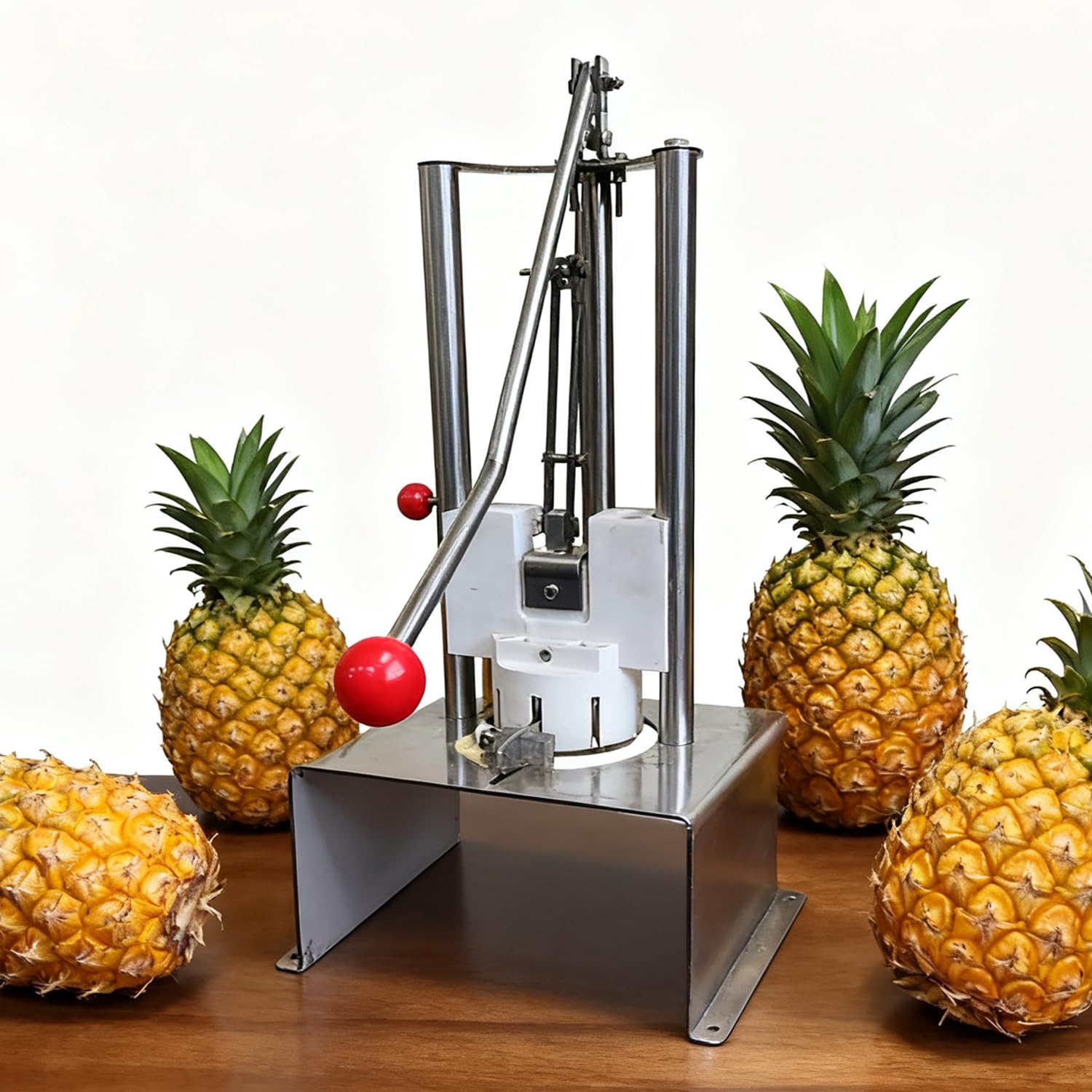 Máquina descorazonadora de piña, cortador manual, eficiente 60 piezas/hora, pelado rápido para supermercados, restaurantes, puestos de comida