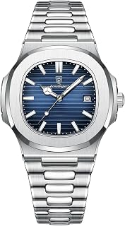 Poedagar Man Fashion Wristwatch Business Stainless Steel Band Quartz Men Watch Waterproof Luminous Date Square Men's Watches