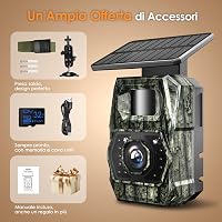 Cameră de vânătoare solară cu vedere nocturnă MAXDONE, WiFi, Bluetooth, acumulator 5200 mAh, 48 MP, supraveghere video, rezistentă la intemperii IP66, declanșare 0,1 s 8