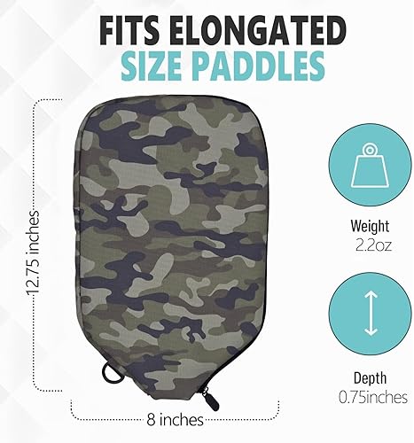 Vista 83 de Palms-O-Aces Pickleball Paddle Sleeve Lightweight Padded Canvas Covers for Paddles Protective Racket Case with zipper Standard & Elongated