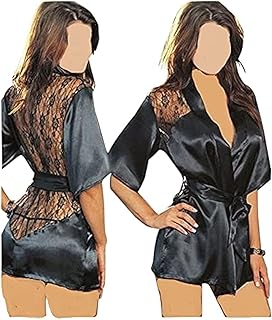 روب دانتيل حرير قطعتين L/XL